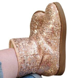 G by Guess Boots Ankle Booties Asella Pink Sequin Winter Snow Women's WOMAN'S 7M